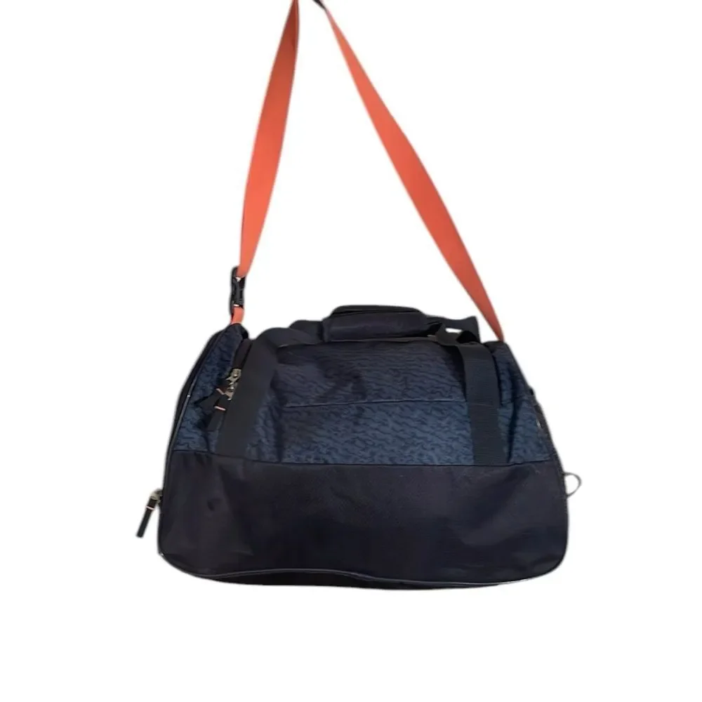 Adidas Blue & Orange Duffle Bag. Has separate inside & outside pockets 19x11x10